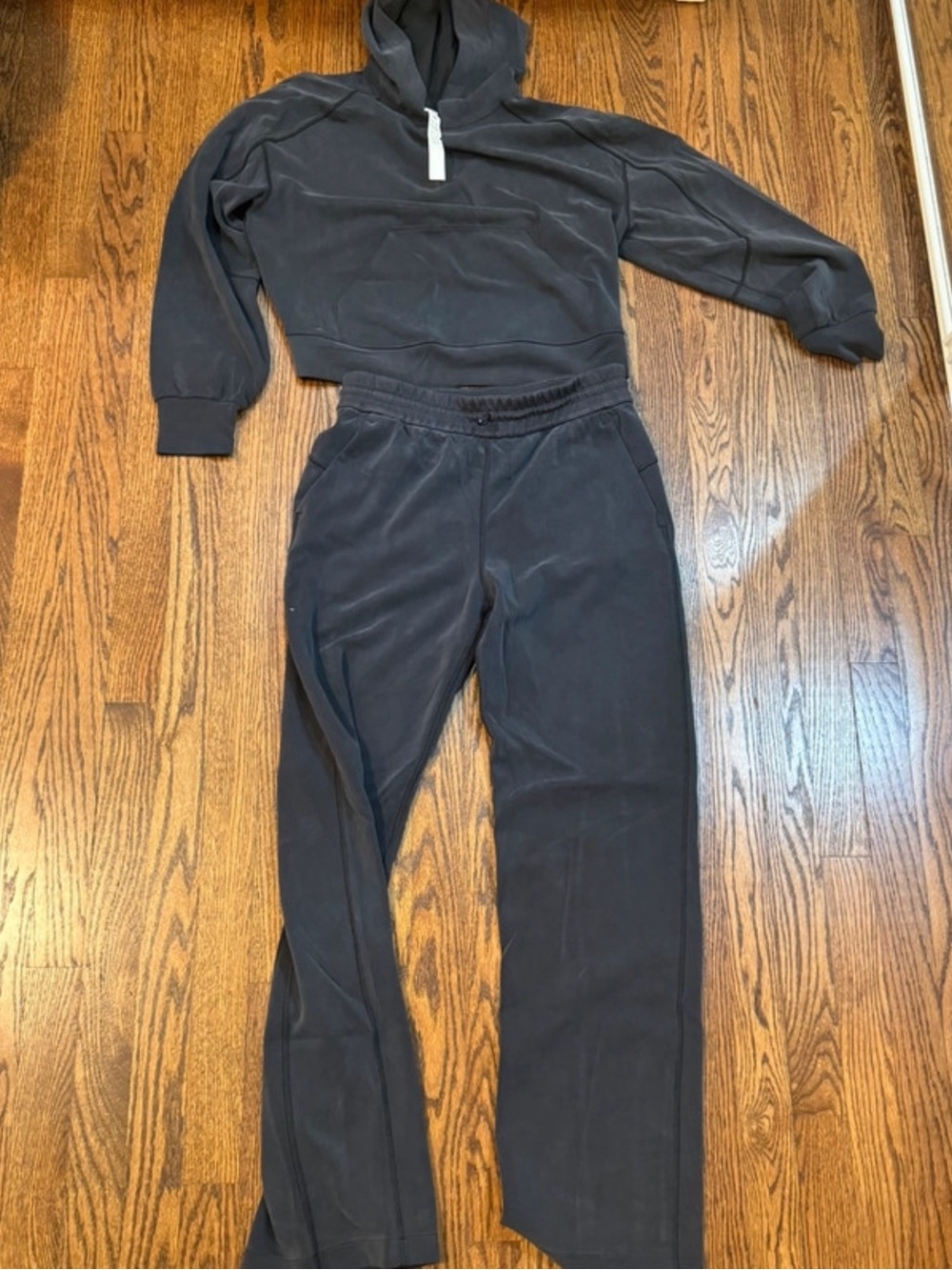lululemon athletica Black Track Pants & Cropped Hoodie Set